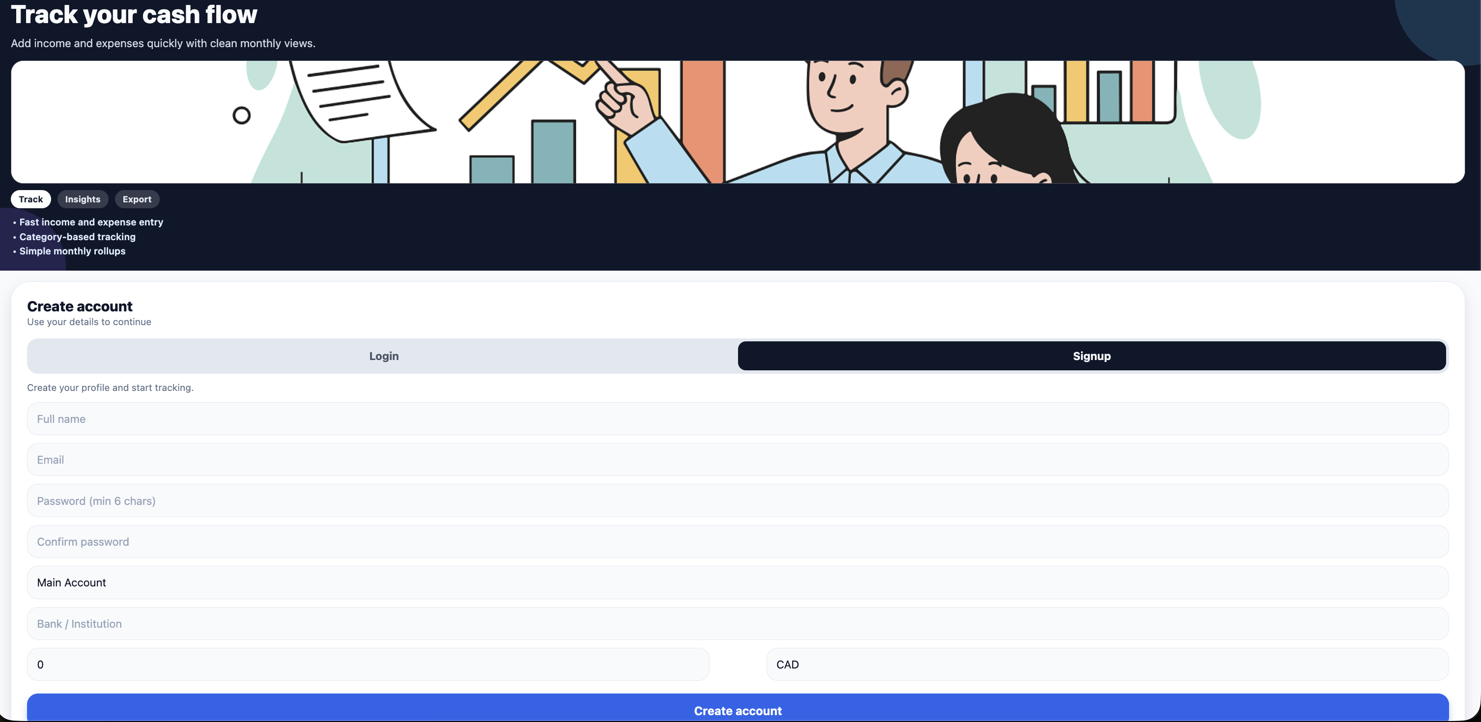 Expense Tracker project preview